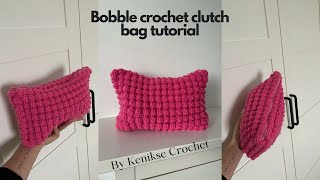 Crochet bobble clutch bag tutorial I Kenikse Crochet