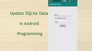 Update Data in SQLite Database for Android Programming