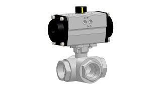 Valworx Air Actuated Stainless 3-Way T-Port Ball Valves