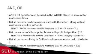 Databases: SQL - Logical Operators