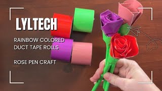 Rose pen duct tape craft idea using this Lyltech colored duct tape!