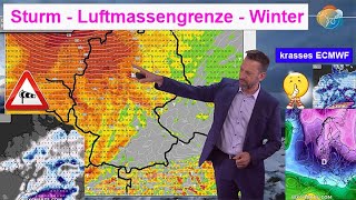 Heute Sturm, dann Luftmassengrenze mit Schnee, ab Freitag winterlich. Wettervorhersage 06.-12.01.25.