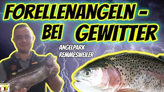 Forellenangeln bei Gewitter beim Angelpark Remmesweiler- beißen die Forellen? #forellenangeln #hobby