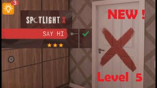 Spotlight X Room Escape   SAY HI  level 5  walkthrough.