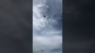 F-16 fighter jet slowing creeping by