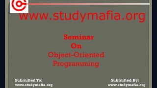 Object-oriented programming ppt presentation seminar