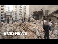 Beirut building completely obliterated by Israeli strikes