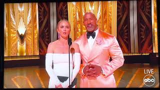 Emily Blunt & Dwayne The Rock Johnson at The Oscars 2023