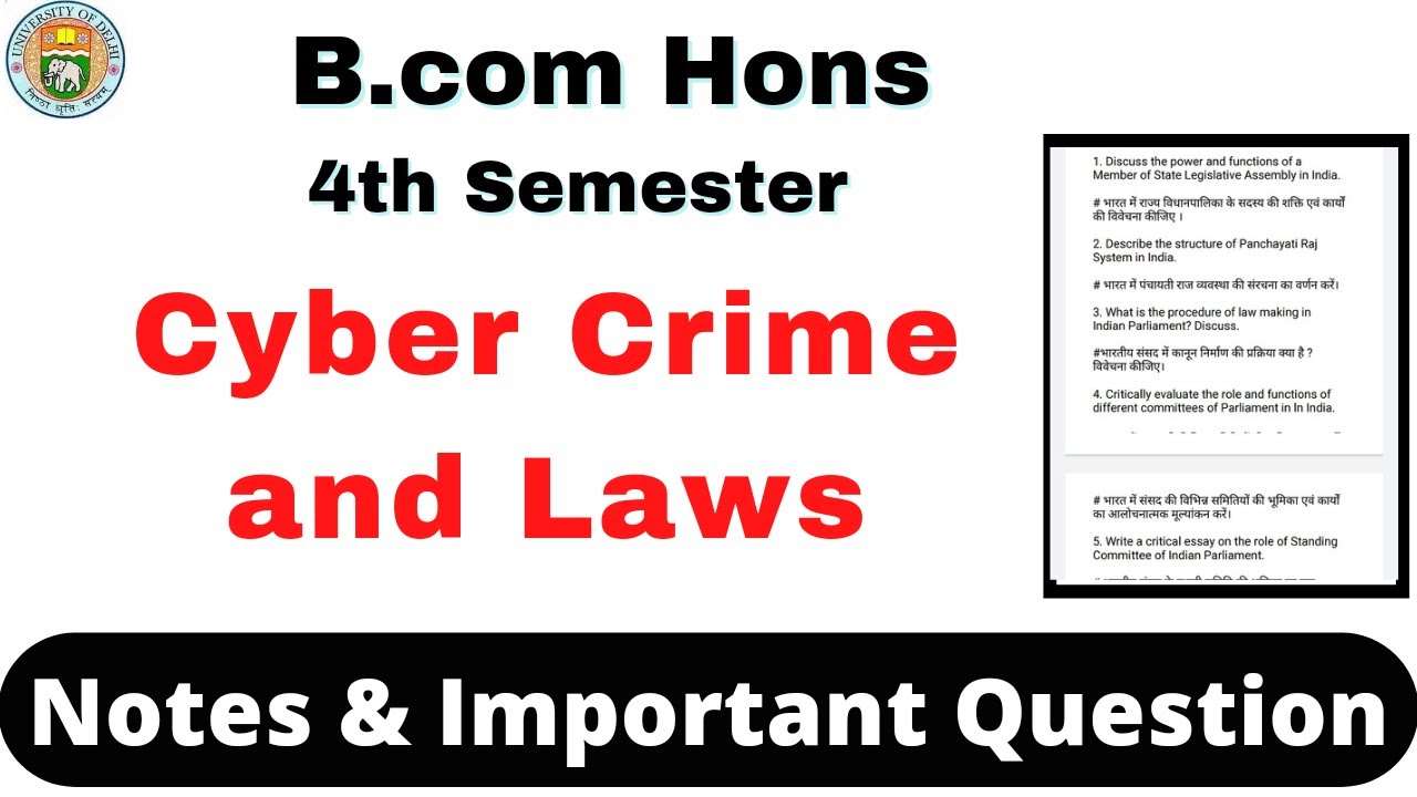 Cyber Crime And Laws Notes & Important Question | B.com Hons 4th ...