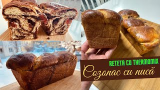 Cozonac cu nucă pufos se rupe fâșii | rețetă pentru 2 cozonaci | frământat la Thermomix | #cozonac