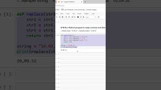 2.81 Python program to swap commas and dots #pythontricks #easy