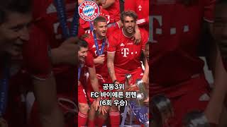 UEFA 챔피언스리그 역대 우승팀 순위 1위부터5위