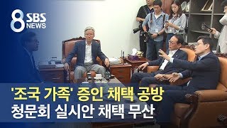 '조국 가족' 증인 채택 공방…청문회 실시안 채택 무산 / SBS