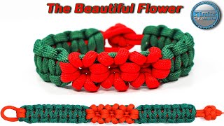 How to Make a Paracord Bracelet the Beautiful Flower - without buckles