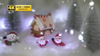 【4K】クリスマス動画素材（著作権フリー／商用利用可能）サンタ39（雪の結晶）