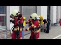 feuerwehr heißausbildung in einem brand container