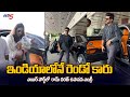 Ram Charan Upasana Klin Kaara Entry in New Rolls Royce Spectre Car at Airport | TV5 Entertainment