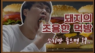 BJ꽃돼지 롯데리아햄버거+수제핫도그버거 조용한먹방