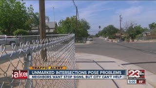 Unmarked intersections cause problems