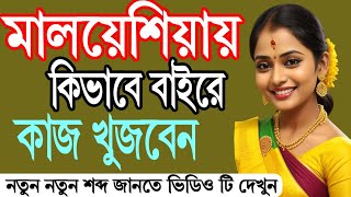 মালয়েশিয়ায় কোম্পানির কাজ না থাকলে  বাইরে কিভাবে কাজ খুজবেন।Learn Bangla to Malay language