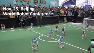 又萌又有趣的机器人足球比赛 It can be a funny sight when robots are playing soccer.