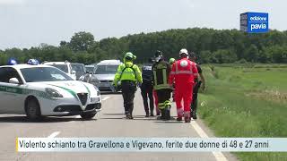 Incidente stradale tra Gravellona e Vigevano, nel violento schianto ferite due donne di 48 e 27 anni