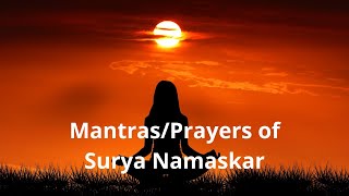Mantras/Prayers of Surya Namaskar #suryanamaskar