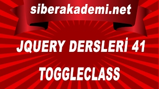 41. Gün - JQuery Dersleri 41 - ToggleClass