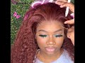 28” Long #33 curly 13x4 had lace frontal 220% wig #hermosahair #color #shorts