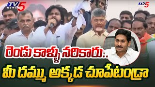 నరికారు..అక్కడ చూపేటండ్రా.. | Pawan Kalyan AGGRESIVE Comments On CM YS Jagan | Pedhireddy | TV5 News