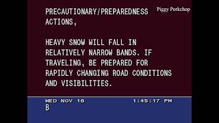 EAS Winter Storm Warning/Lake Effect Snow Warning Niagra Frontier, New York NOAA Weather Radio