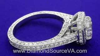 Radiant Cut Diamond Ring 1.11-carat 1.12 tcw pave diamonds