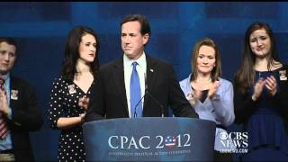 Santorum takes on Romney's money at CPAC