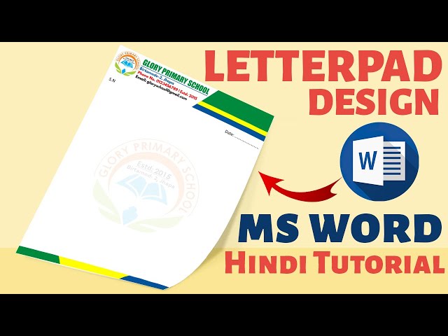School Letterhead Design In Ms Word Tutorial Letterpad 58 Off
