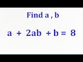 Nice Algebra Math Simplification | Find the Value of a and b