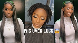 Wig Install Over Locs 🔥| Platinum Highlight Wig 🤍🖤 | Alipearl Hair