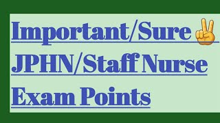 JPHN /Staff Nurse Exam Medical Surgical Sure Points For Kerala Psc/AIIMS/Central Exams/Nurse Queen