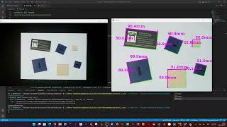 Demonstration of measuring objects using the opencv
