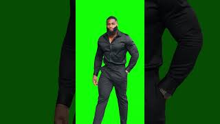 Black Guy walking wearing Black Suit meme - Green Screen