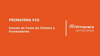 Primavera V10 - Extrato de Conta de Clientes e Fornecedores