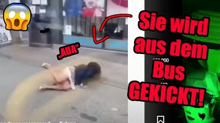 FRAU wird mit GWALT aus den Bus GEKICKT weil sie spuckt! Selber schuld? Instagram Reels Reaction