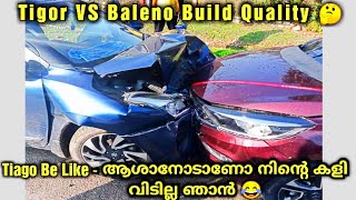 Tata Tigor VS Maruti Suzuki Baleno Accident| results are as expected 🤷🤷😂| Tata Tiago| Tigor| Baleno