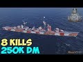 World of WarShips | Kitakaze | 8 KILLS | 250K Damage - Replay Gameplay 4K 60 fpsc