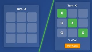 Tic Tac Toe Game Using HTML, CSS & JavaScript | Full Project with Source Code