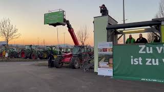 Protest-Kundgebung auf dem Parkplatz der PreZero Arena in Sinsheim 11.01.2024