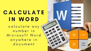 How to calculate in word |Office 2010 to 2019 and Office 365| Combo Tech|2020