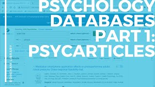 Psychology Databases Part 1: PsycARTICLES