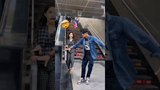 🔥 Metro Public Prank 😱Kya Hua  🥺🤣 #metro #prank #funny #cute girl bijli prank