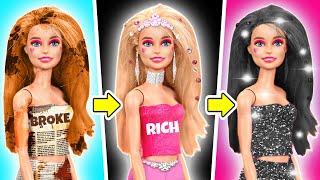 BROKE vs RICH 💎🪵 Crazy Doll Makeover Ideas *DIY Must Try*