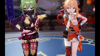 【Genshin Impact MMD／4K／60FPS】Kuki Shinobu × Yoimiya【[A]ddiction】